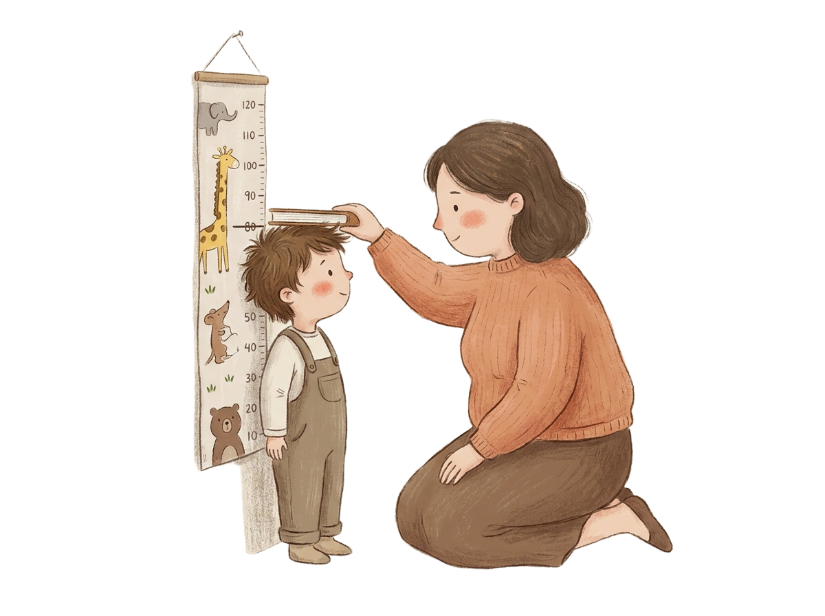 Parent measuring child's height