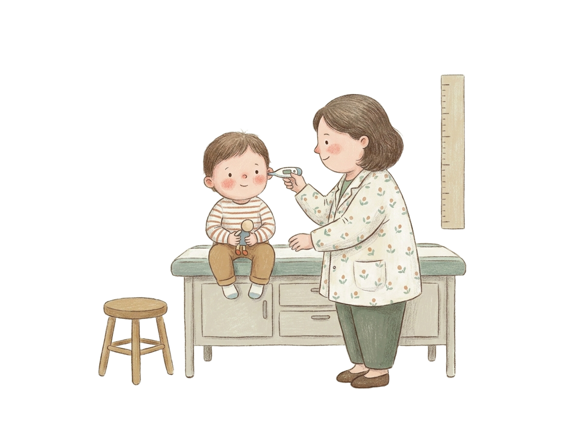Paediatrician visit illustration